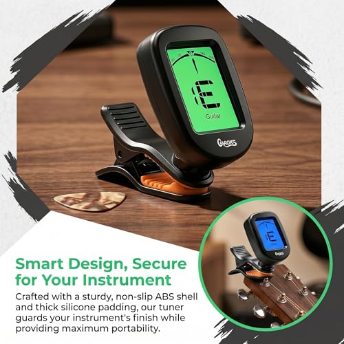 Image of Guitar Tuner Clip on-Accurate Chromatic,Acoustic Guitar Bass Violin Ukulele Tuner (GuitarTuner 2Pack)