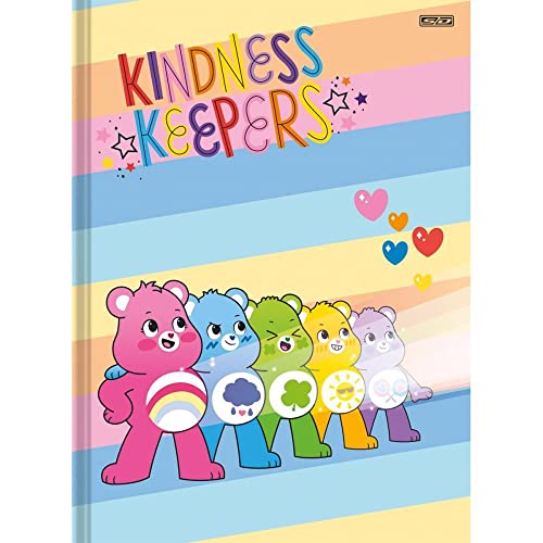 Kit de Cadernos Brochurão, São Domingos, Capa Dura, Ursinhos Carinhosos, Com Adesivos, 80 Folhas, Pa