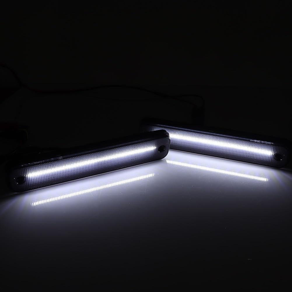 Full White LED Side Marker Lights Compatible With Hummer H2 2003 2004 2005 2006 2007 2008 2009 H2 Front & Rear Sidemarker Fender Lamps