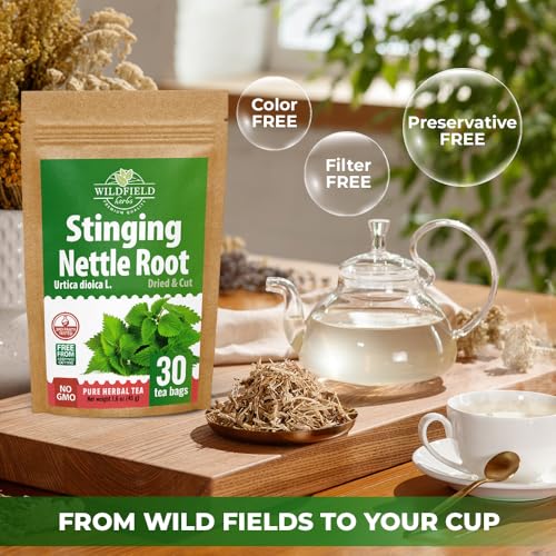 Image of 30 Bags Nettle Root Dried Stinging Nettle Root Herbal Tea - 30 Count 2g Bags Herb Tea Raiz De Ortiga