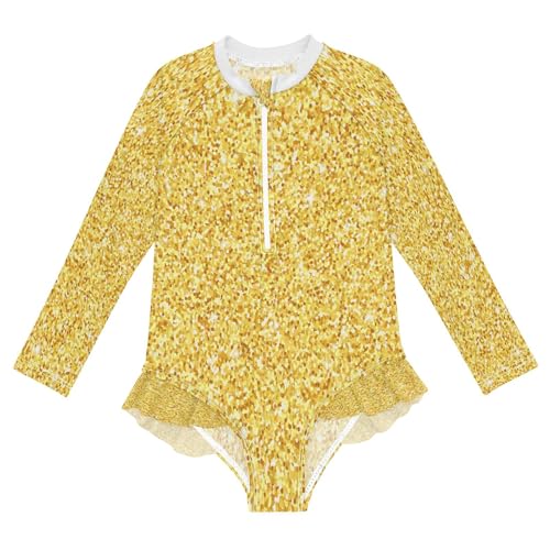 Baby Girl Bathing Suit Long Sleeve UPF 57+ One Piece Toddler Swimsuit