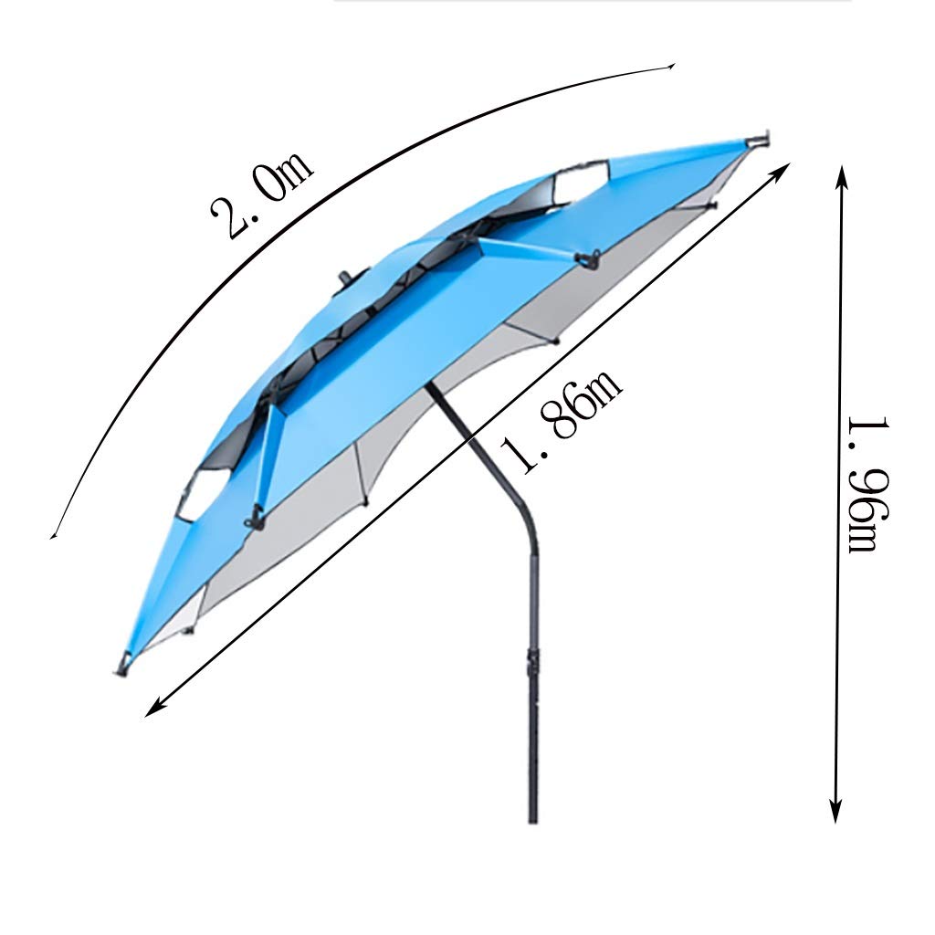 Parasol wędkarski / 2,2 m / 2,4 m / parasol wędkarski / deszcz / duży parasol / filtr przeciwsłoneczny/parasol przeciwsłoneczny/składany / parasol, Czarny, srebrny, 2.0m