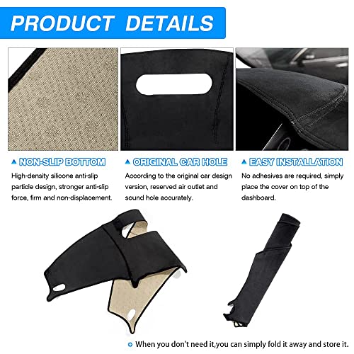 Image of Autorder Dashboard Cover Mat for Chrysler PT Cruiser 2001 2002 2003 2004 2005 Accessories Dash Cover Suede Dash Mat Sunshade Glare UV Rays Protector