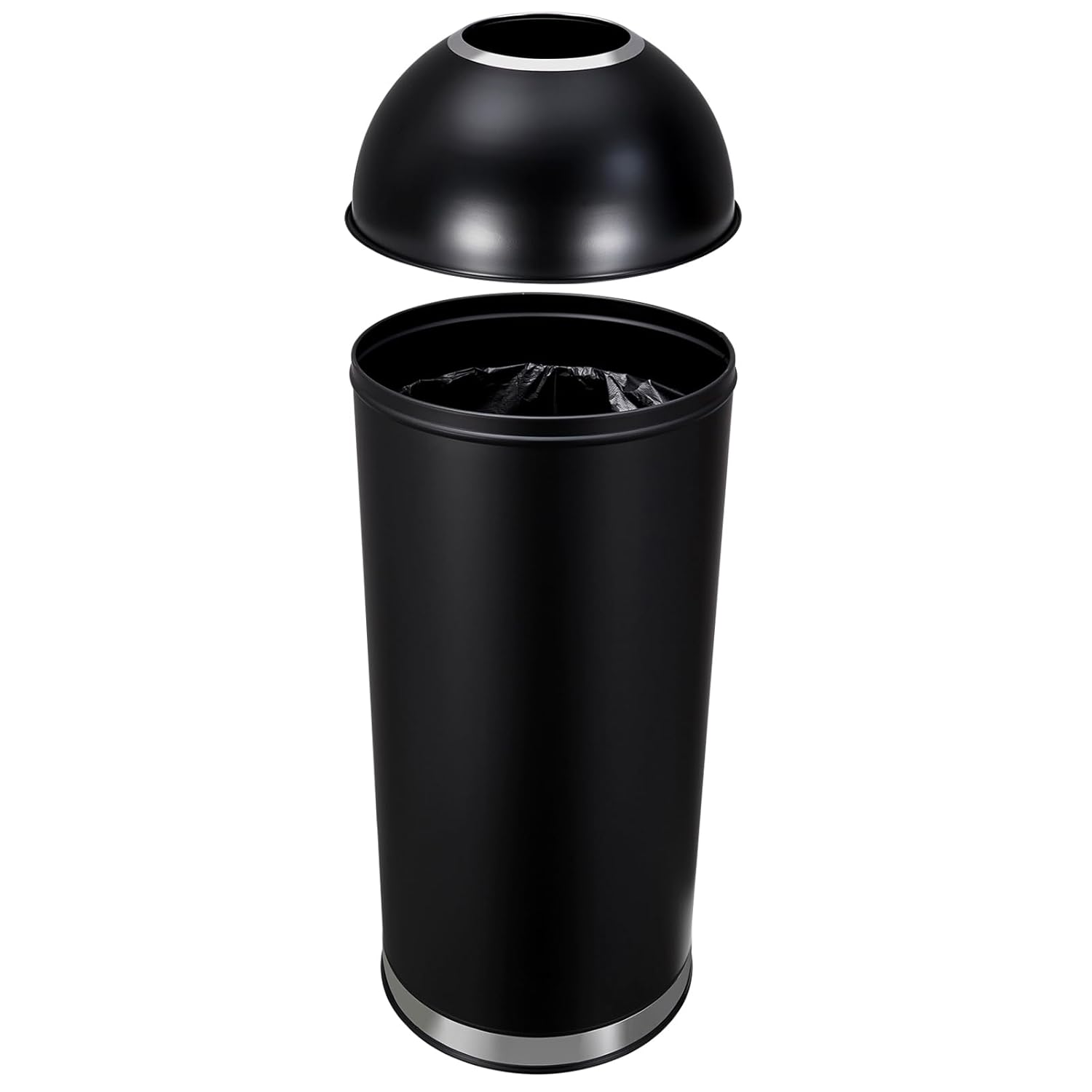 PioneerWorks 17 Gal / 65L Open Top Trash Can Commercial Grade Heavy Duty Tall Commercial Trash Can Brushed Stainless Steel for Outdoor | Kitchen Waste Bins for Home, Office, Restaurant, Restroom