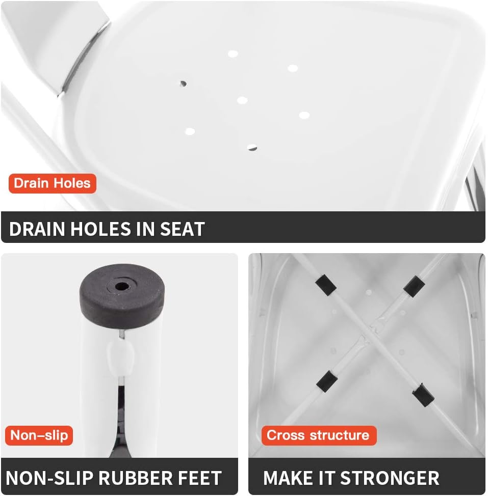 FDW Metal Dining Chairs - Set of 2 Indoor/Outdoor Chairs - 18 Inch Seat Height - 330LBS Weight Capacity