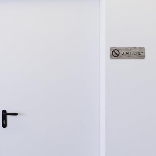 Miniatura 27 de SBLABELS Authorized Personnel Only - Letrero adhesivo para puerta y pared para restaurantes y pequeñas empresas, 3 x 9 pulgadas, color plateado