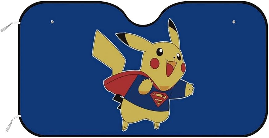 Amazon ピカチュウ フロントカバー 車用サンシェード 日よけ 日焼け対策 日差しカット 断熱 遮光 汎用 自動車 Panmax フロント フロントガラス カー用品 便利グッズ 盤4個付 サンシェード 車 バイク