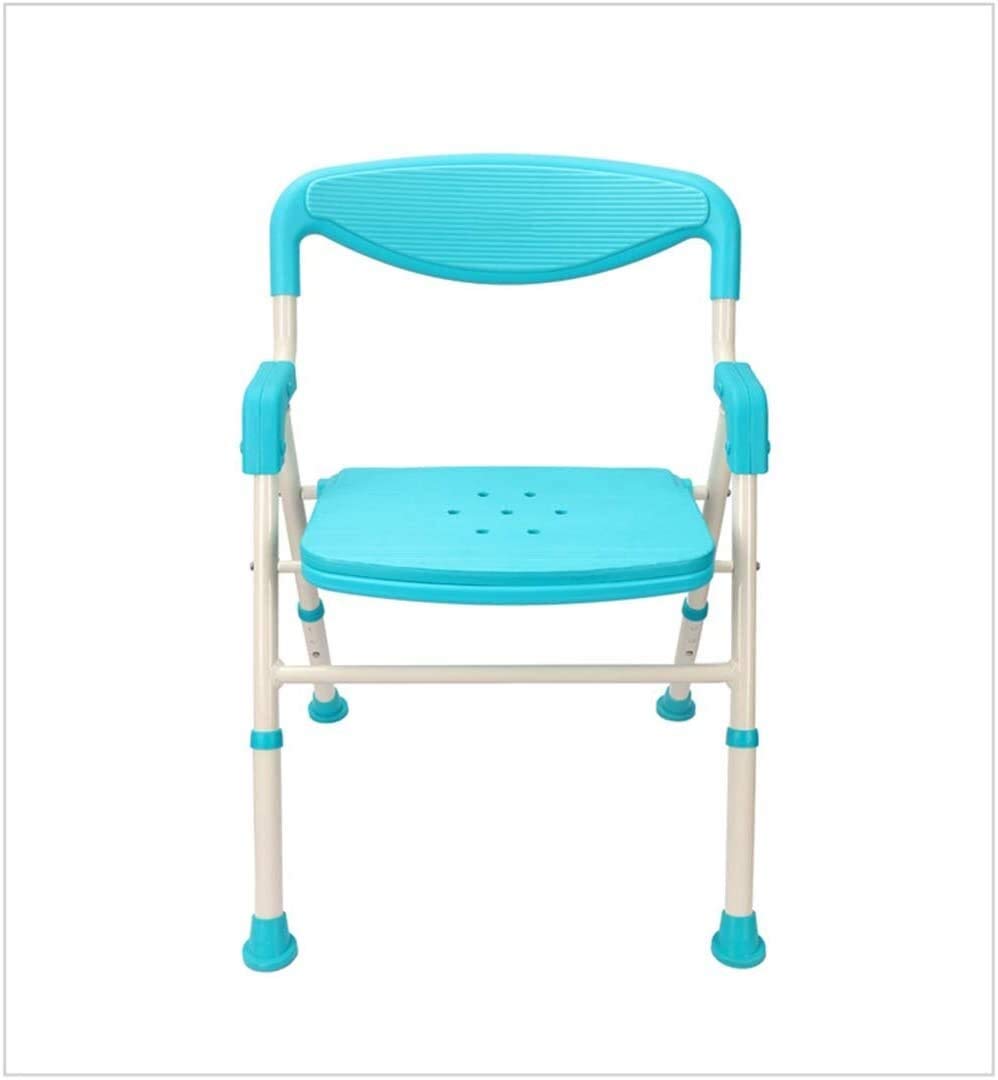 Home Essentials, Taburete de Ducha Plegable Ajustable en Altura, Baño Asiento de Ducha para Personas Mayores con Apoyabrazos Respaldo Asiento Transpirable de Goma Antideslizante,Rosa