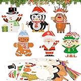 ROEOWENE 12pcs Kit Decoration Noel Activite Manuelle Decoration Bricolage Noel diy Adulte Kit de Bricolage Loisir Creatif Deco Noel Cadeaux Bonhomme de Neige Kit Deco Maison pour Sapins,Portes,Murs