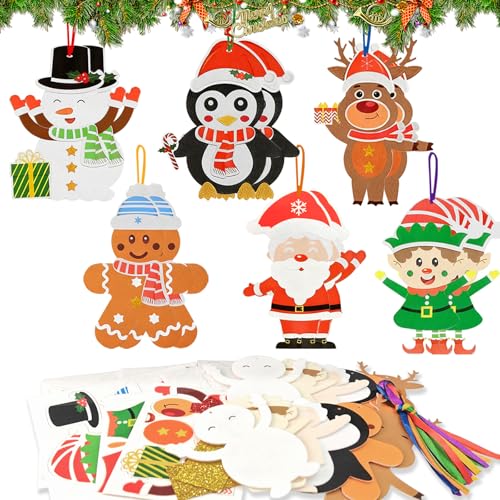 ROEOWENE 12pcs Kit Decoration Noel Activite Manuelle Decoration Bricolage Noel diy Adulte Kit de Bricolage Loisir Creatif Deco Noel Cadeaux Bonhomme de Neige Kit Deco Maison pour Sapins,Portes,Murs