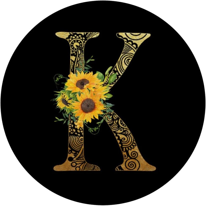 Sunflower Letter K - Phone Stand K Pop Phone Grip PopSockets PopGrip: Swappable Grip for Phones & Tablets PopSockets Adhesive PopGrip image 3