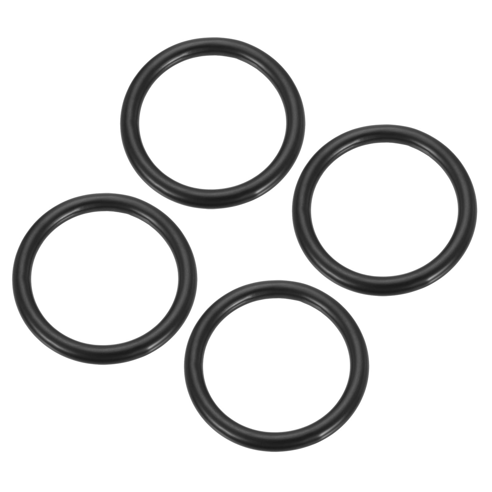 PATIKIL 2.4 Inch Metal O Ring, 4 Pcs Seamless Solid 304 Stainless Steel Rings for DIY Crafts Bags Dream Catcher Dog Leashes Wall Plant Hangers, Black 8mm x 60mm