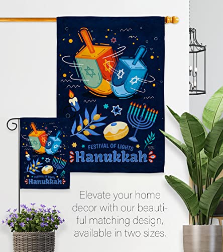 Breeze Decor Festival of Lights Winter Hanukkah Candle Bonsai Menorah Jewish Chanukah David Decoration Banner Small Garden Yard Gift Double-Sided, House Flag 28" x 40", Thick Fabric by Breeze Decor - Image 16
