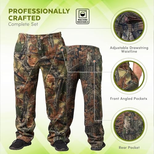 TrailCrest by Treel Men\'s Open Bottom Lounge Hunting Sweatpants, Medium, Green