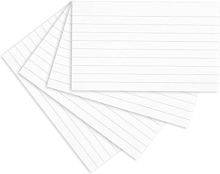 Hawksbill White Index Cards A6   100 Pack Ruled Index Card for Study Office and Organization