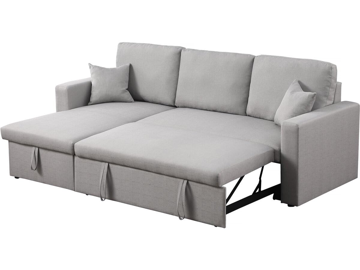 Habitat et Jardin Canapé d'angle Convertible/réversible avec Coffre Alain - 3 Places - Gris Clair