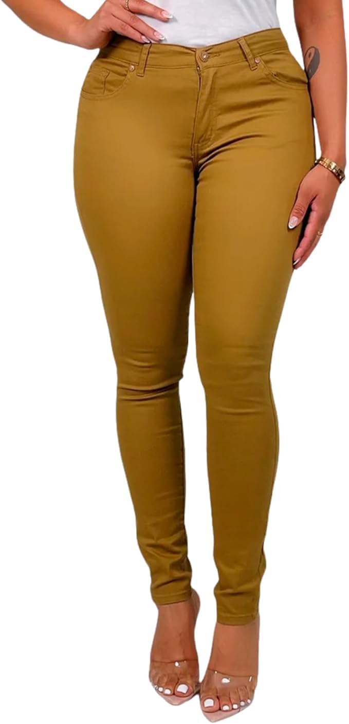Access Women’s Skinny Uniform Pants, Stretch Cotton 5-Pocket Work Slacks for Women, Comfortable Slim Fit Everyday Dress Pants