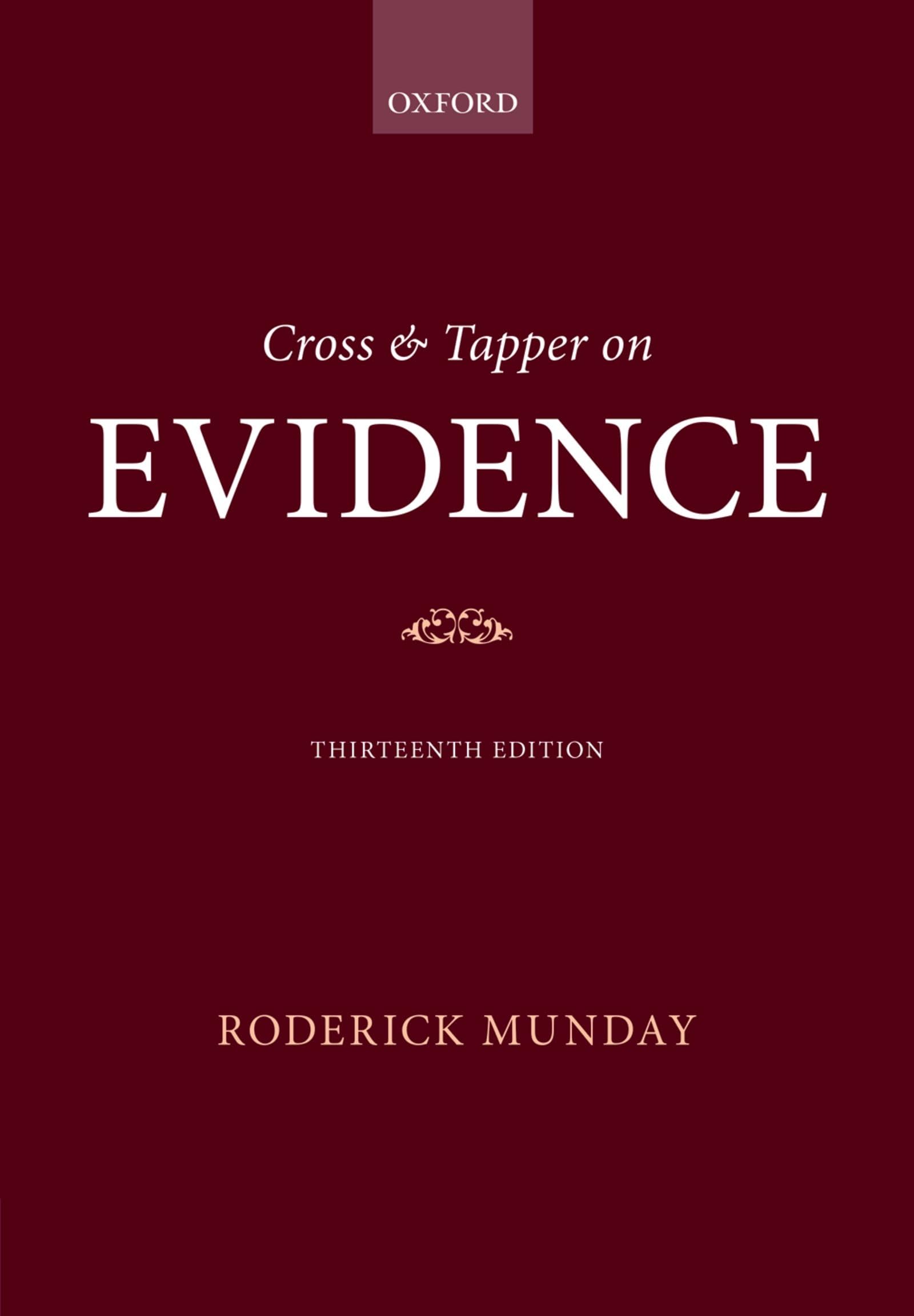 Cross & Tapper on Evidence by Roderick Munday - 9780199668601
