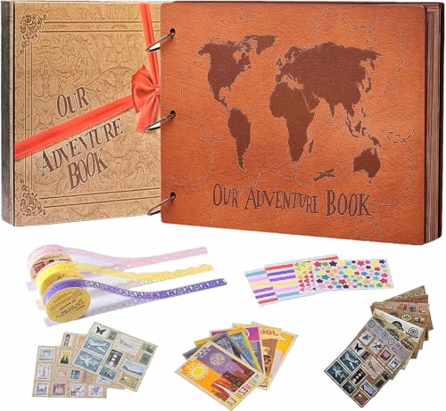 Adventure Book 3D Wooden Cover Scrapbook Photo Album 11.92 x