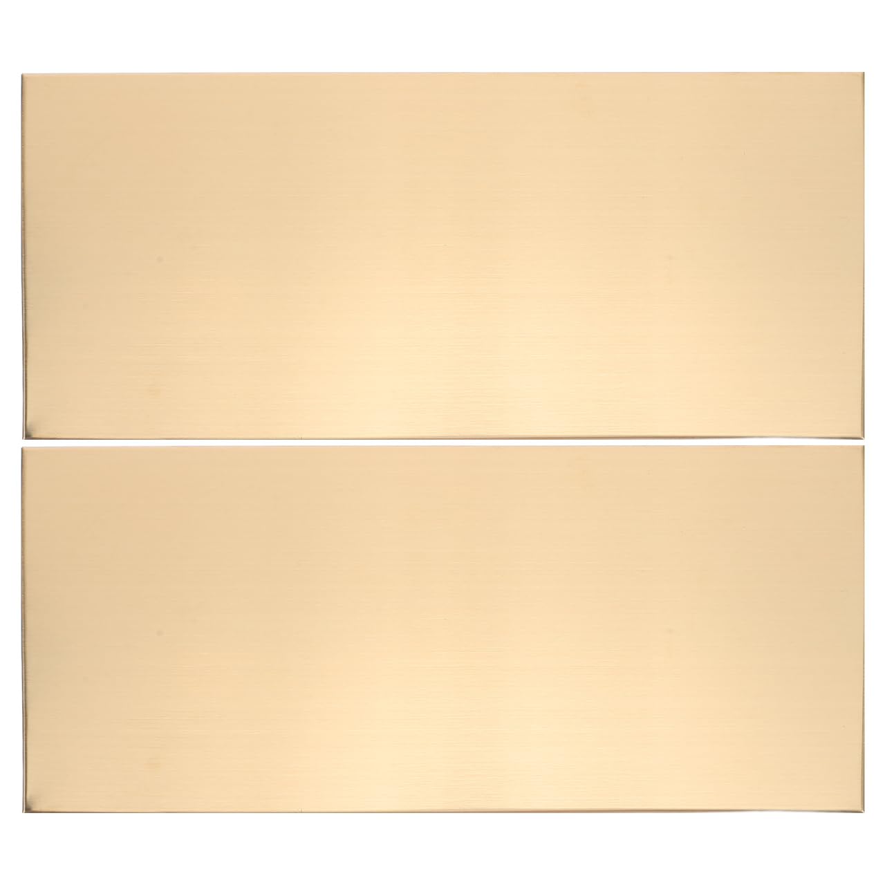 FRCOLOR Lot de 2 Plaques de Porte Adhésives 25x11 Cm en Acier Inoxydable Brossé Doré, Panneaux Métalliques Vierges Auto-adhésifs pour Bureau, École, Hôpital, Hôtel et Appartement, Plaque
