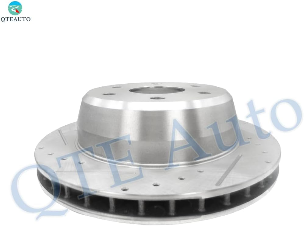PM Auto Rear 330mm Drilled Slotted Disc Brake Rotors Replacement For 2000-2006 Chevy Suburban 1500