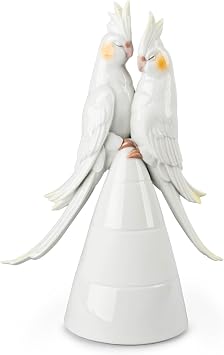 LLADRO Nymphs in Love Figurine. Porcelain Cockatiels Figure.