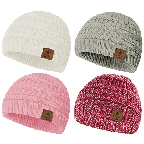 Image of Durio Soft Warm Knitted Baby Hats Caps Cute Cozy Chunky Winter Infant Toddler Baby Beanies for Boys Girls