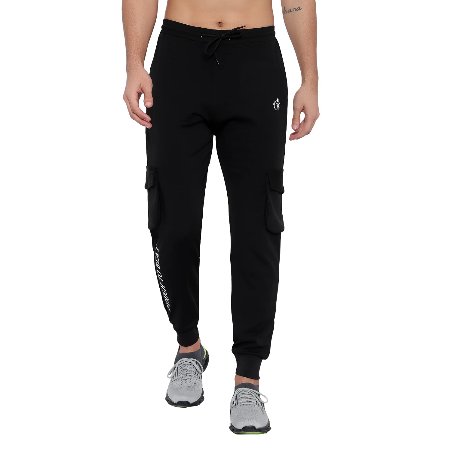 Men's Lycra Stretchable Regular Fit Stylish Grip Cargo Track Pant Lower for Men