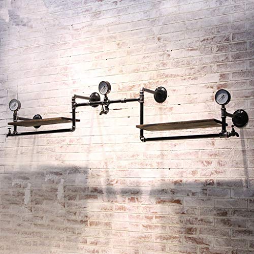 FKDEKUZI Steampunk Style Clothing Display Floating Shelf,Heavy Duty Clothes Rod,Wall Garment Bar Hanging Rod for Closet Storage-Length 215cm steampunk buy now online