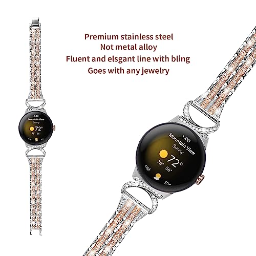 FitTurn Correa Metal para Google Pixel Watch 41mm miniatura 3