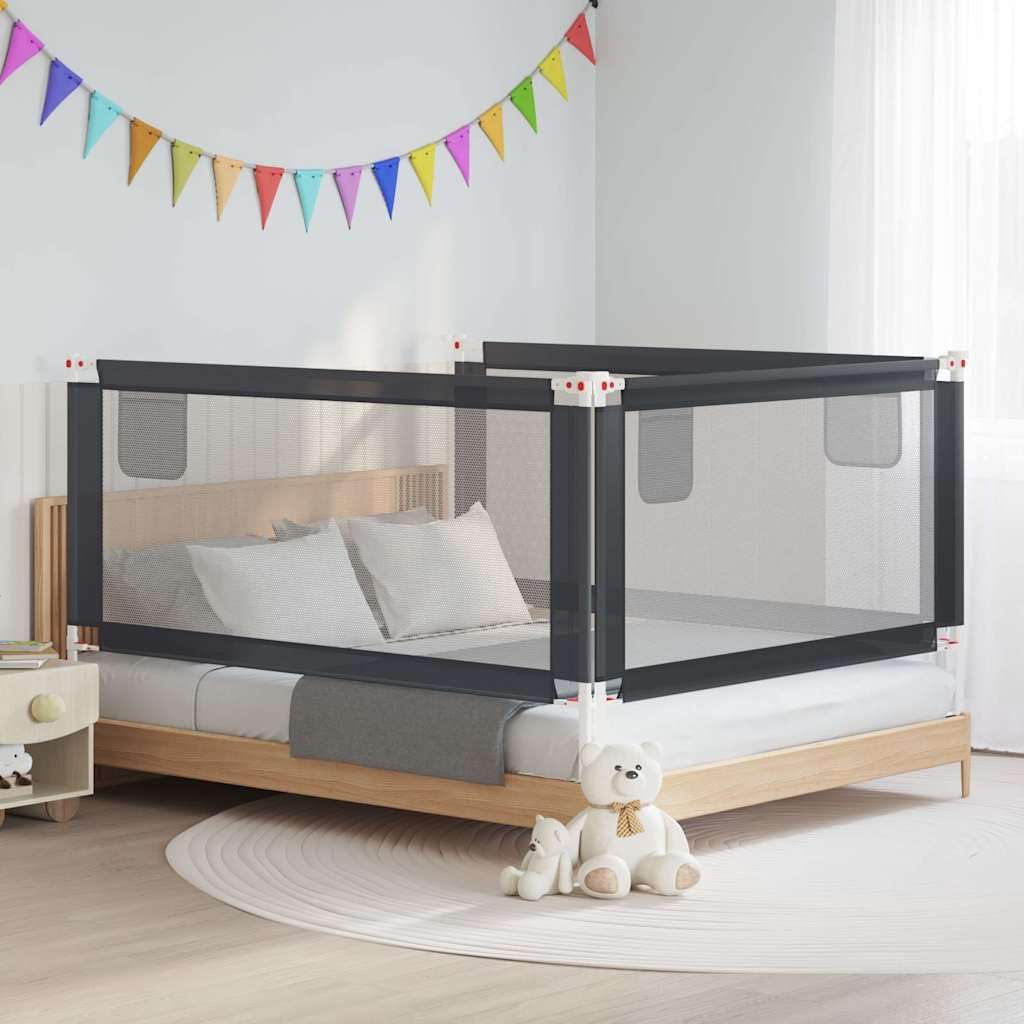 Generisch Kleinkind-Bettschutzgitter Dunkelgrau 180x25 cm Stoff,Baby & Kleinkind,Babysicherheit,Baby-Bettschutzgitter-10231