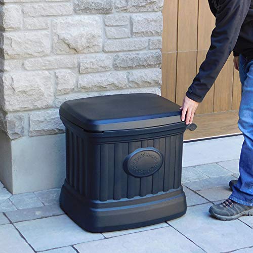 Image of FCMP Outdoor - Outdoor Salt, Sand, and Storage Bin - Residential Deck Box, Multi-purpose for Entranceways, Porch, Patio (SB120-BLK) Black