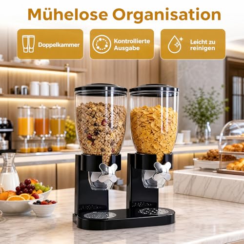 Foto von 2er Set Müslispender 2L, luftdicht, für Müsli Cornflakes Reis Getreide