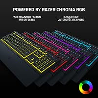 Razer Ornata V3 X - Flache Membran-Tastatur mit Chroma RGB (Lautlose Membran-Switches, Ergonomische Handballenauflage, Tastenkappen Anti-UV-Beschichtung) QWERTZ DE-Layout | Schwarz – Ansicht 6