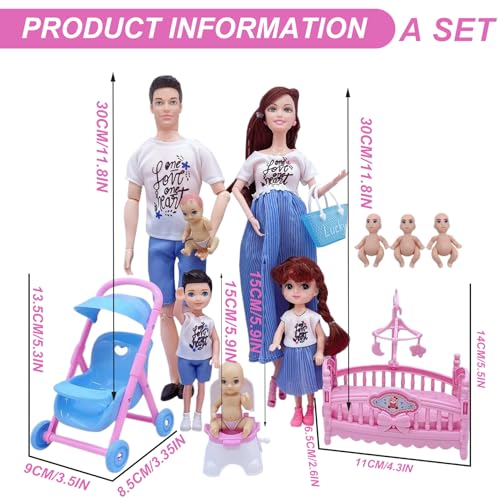 Poupée familiale enceinte avec accessoires pour expliquer la naissance - 5