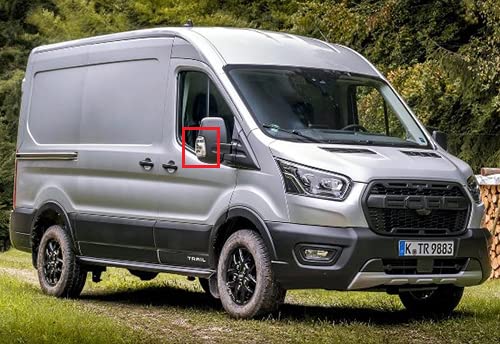 2 x Czarne soczewki kierunkowskazów lusterek bocznych, bursztynowe światła obrysowe LED, kompatybilne z 2013-2025 Transit MK8