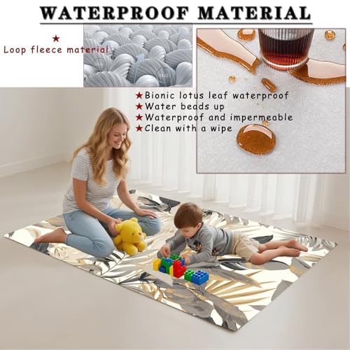 Tapis moderne rectangulaire gris à pile bouclée résistant et facile à nettoyer