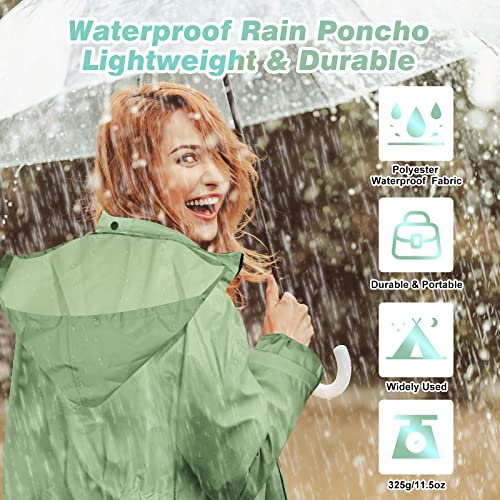 Womens Long Raincoats Rain Jacket Waterproof Packable Outdoor Hooded Windbreaker Lightweight Adjustable Waist For Outdoors #TOP1