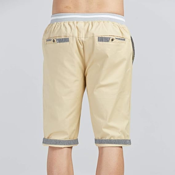 Tansozer Men's Summer Chino Elasticated Shorts