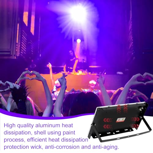 2 Stück LED Schwarzlicht Strahler 50W, IP66 Wasserdicht Schwarzlichtlampe, 50 Lampenperlen Schwarzlicht UV mit Stecker für Disco, Glow Party, Halloween Deko, Bühnenbeleuchtung, Party Zubehör