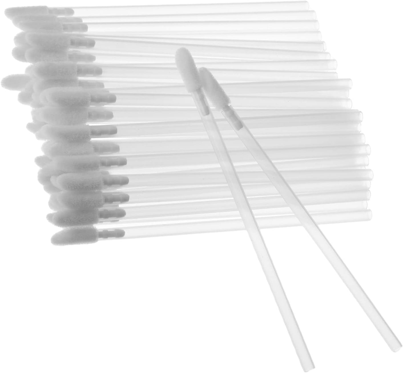 Utoolmart Disposable Lipstick Gloss Wands, Lip Brushes, Make Up Lip Gloss Wands Applicator Tool, Orange, 50 Pcs