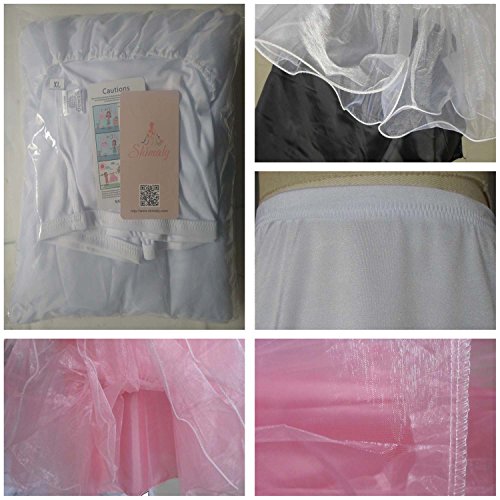 Shimaly Women's 50S Vintage Petticoat 26" Crinoline Rockabilly Tutu Skirt (S-M, White) #TOP4