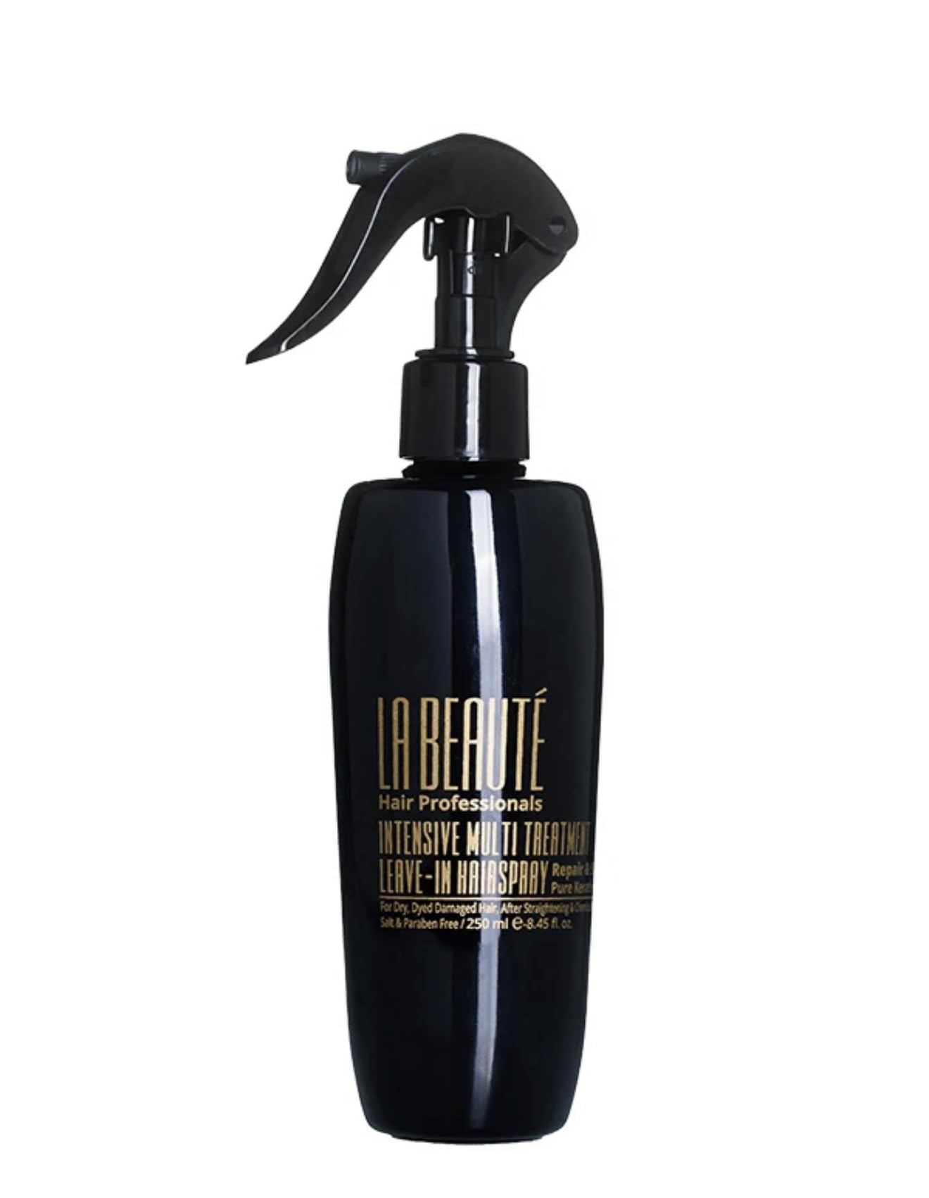 La Beauté Intensive Spray Multitraitement , Kératine Pure et Huile d'Argan, Réparateur, Hydratant, Démêlant, Protection Thermique Anti-UVA-UVB, Anti-Porosité, 250ml