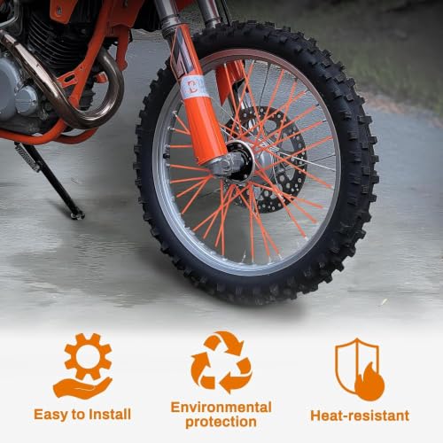 Image of Universal Bicycle Bike Spoke Covers 72Pcs Motorcycle Spoke Wraps, Dirt Bike Spoke Skin, Pipe Trim for 8 inch-21 inch Spoke Rims Spoke Covers Decoration Protector YZ50 YZ125 YZ250 (Colorful)