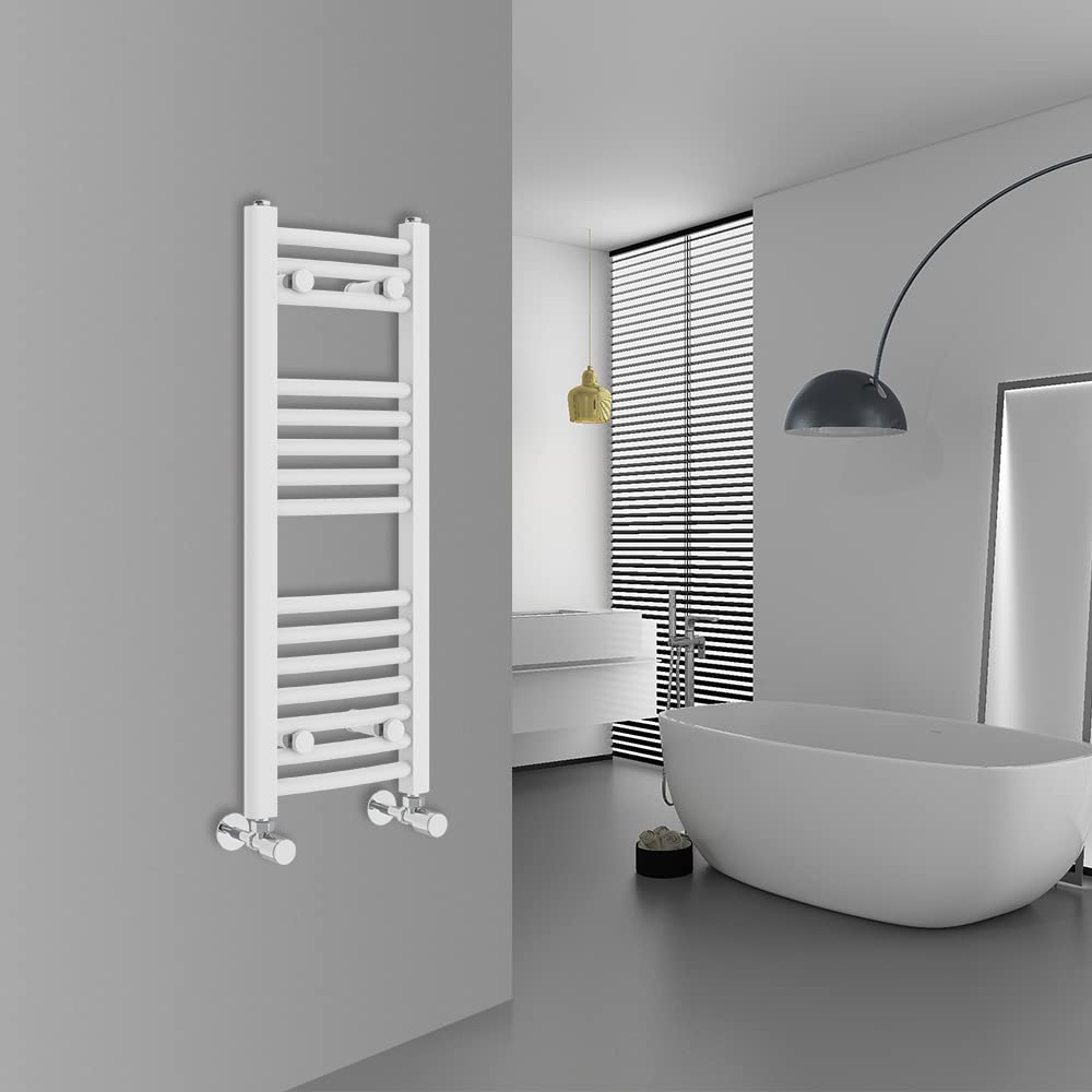 Warmehaus Curved Bathroom Heated Towel Rail Ladder Radiator White 800x300mm