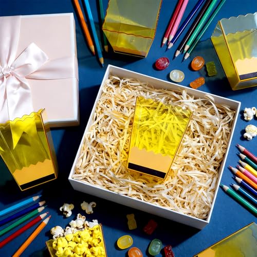 Image of Mimorou 6 Pcs Back to School Teacher Gift Box Container Notebook Pencil Composition Book Crayon Popcorn Candy Jar Containers Holders for First Day of School Party (Pencil Style)