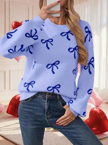 Image of Libsorge Womens Valentine Heart Sweater 2026 Valentines Day Trendy Cute Oversized Long Sleeve Pullover Sweaters