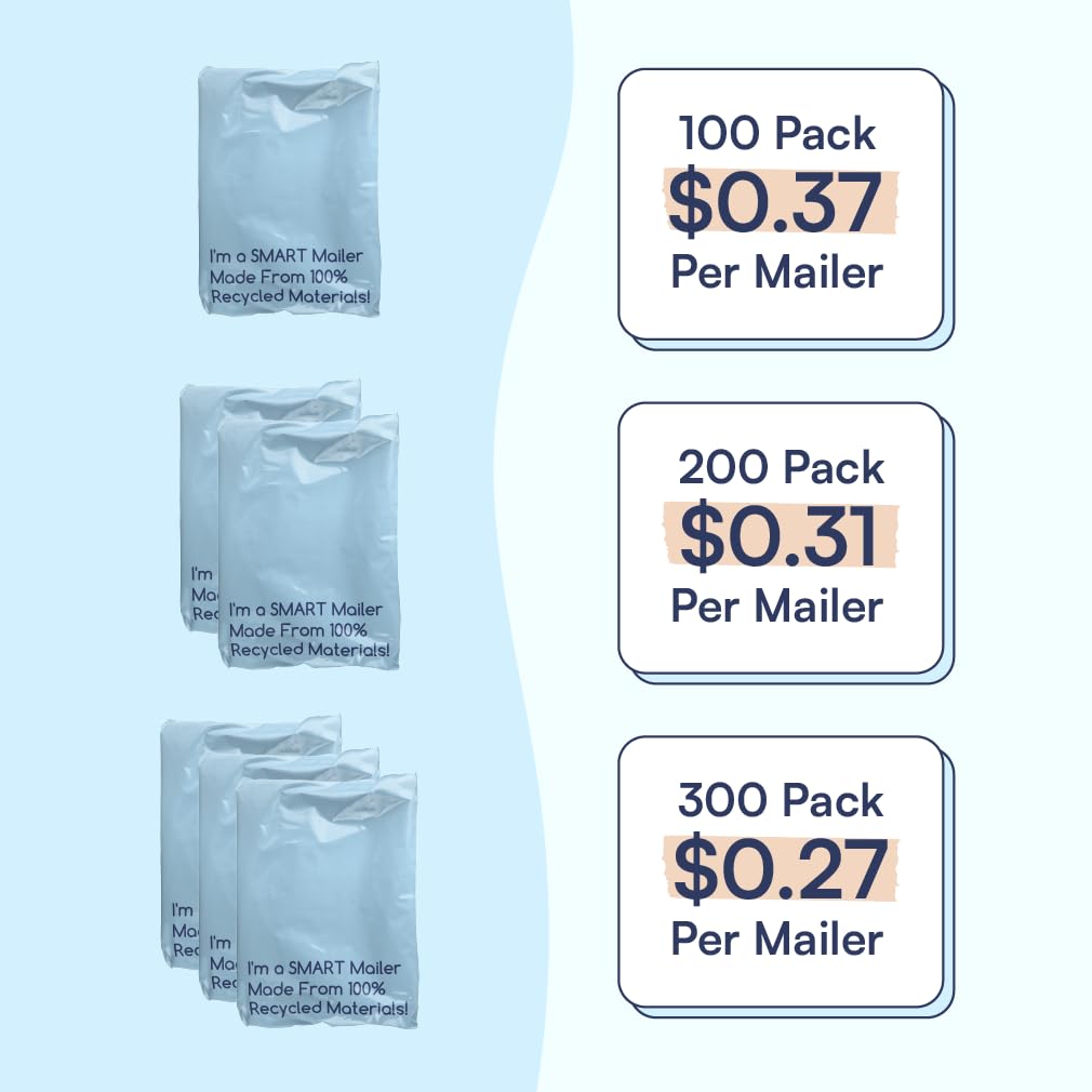 Smart Mailer, buste per spedizioni postali ecologiche, 100% riciclate, 30,5 x 39,4 cm, 100 pezzi