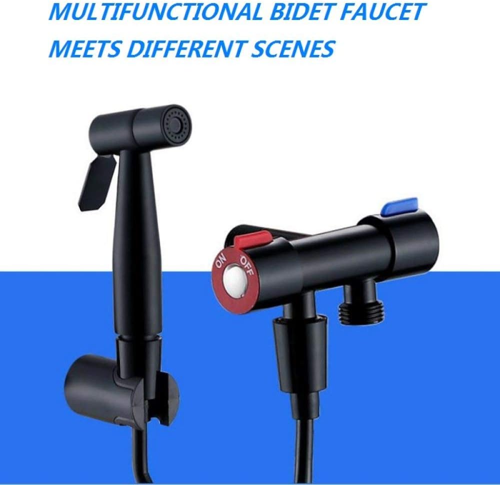 トイレビデ ハンドヘルドビデセット 女性用 洗面用蛇口 ビデ トイレ ダブルアウトレットアングルバルブ付き ブラック 304 ホット