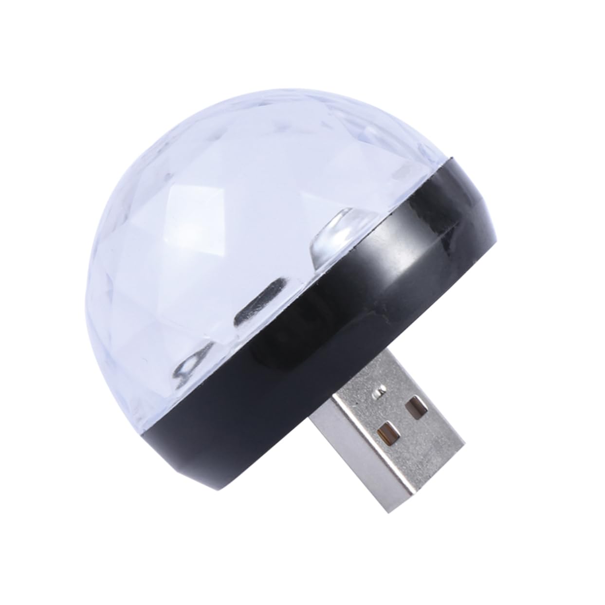 SEWACC USB Mini Disco Ball Light Sound Activated Stage Ball LED Light Portable USB Powered Karaoke Decoration for Home Party Christmas Bar Club Events Black